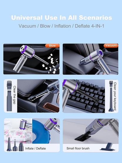 Vacuum/Air Duster 80, 000RPM Super Power Mini Car Vacuum Cleaner 4-in-1 air - Image 5