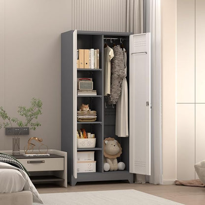 GREATMEET 65" Garage Storage Cabinet, Broom Closet Storage Cabinet, Metal - Image 7