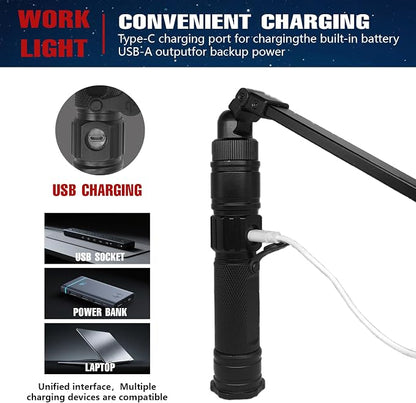 Rechargeable Work Light, 360° Rotate Design, Magnetic LED Work Light Foldable - Image 7