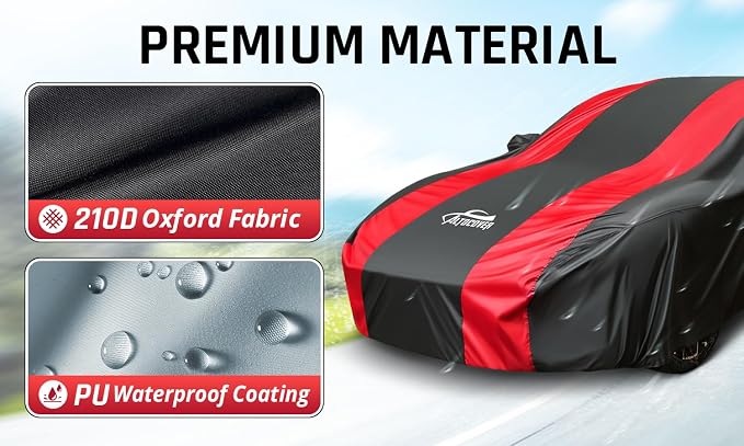 Waterproof Car Cover with Red Stripe Design, Outdoor/Indoor Car Cover - Image 2