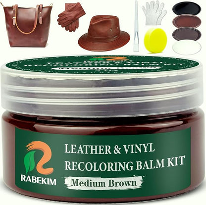 Medium Brown Leather Repair Kit, Leather Recoloring Balm – Restore & Repair by Unknown