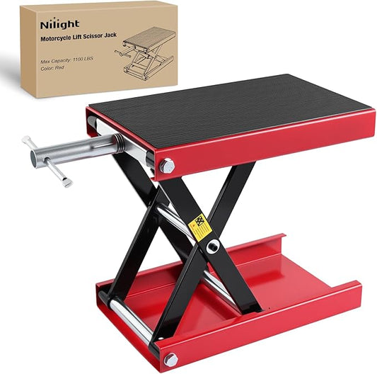 Nilight Motorcycle Lift Jack 1100 LBS Scissor Jack Stand Lift from 3.4" to 14.2" by Nilight