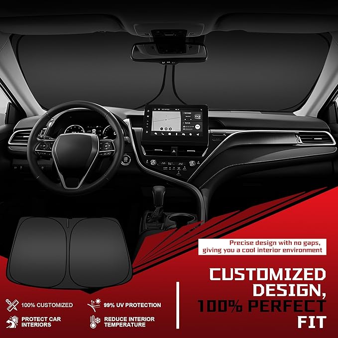 Windshield Sun Shade for 2016-2021 Hyun-dai Tucson Foldable Sun Sunshade for - Image 2