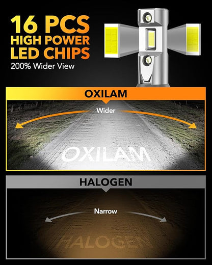 OXILAM H11 H8 H9 LED Bulb, 900% Ultra-Brightness, 5 Min Quick Install, 70000 - Image 4