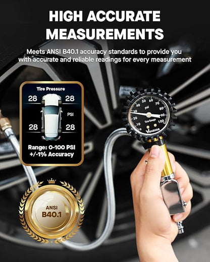 Vondior Tire Inflator with Pressure Gauge - Image 5