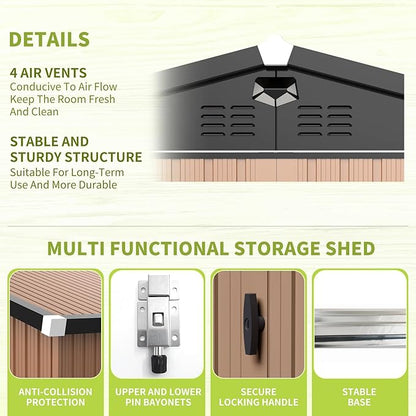 Metal Storage Shed, Outdoor Storage Building 10x12, Large Backyard Sheds - Image 4