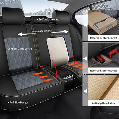 Leather Seat Covers for Car Fit for Toyota Camry 2012-2025 Full Set Car Seat - Image 2