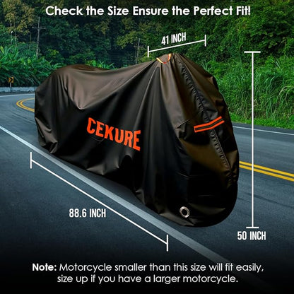 Your Ride! Heavy Duty Motorcycle Cover Waterproof Outdoor 210 Oxford Fabric - Image 2