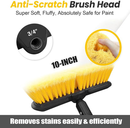 65" Car Wash Brush with Extension Pole, Car Wash 10” Dip Soft Brush, No Scratch - Image 2