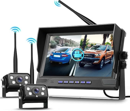 Hodozzy Wireless Backup Camera Digital System Kit, 9 Inch Dual Split Screen by Hodozzy
