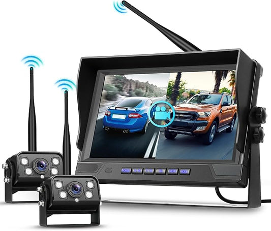 Hodozzy Wireless Backup Camera Digital System Kit, 9 Inch Dual Split Screen by Hodozzy