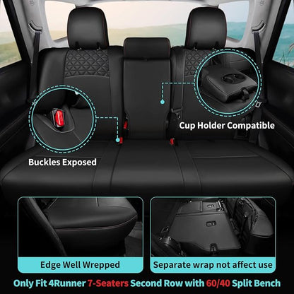 Seat Covers for Toyota 4Runner 2011-2024, Faux Leather Car Seat Cover Full Set - Image 3