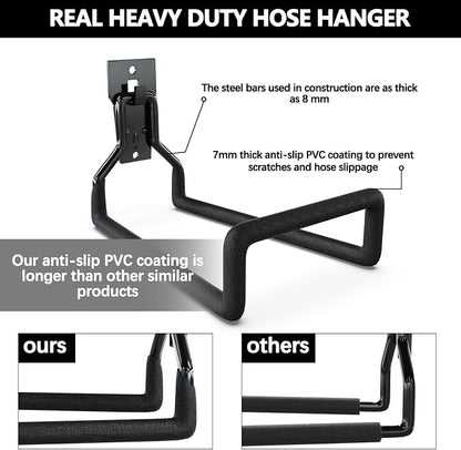 3-H Garden Hose Holder Wall Mount 2 Pack, Solid Steel Hose Hanger wih Extension - Image 4