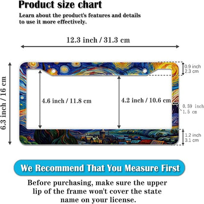 License Plate Frame Multicolor License Plate Holder The Starry Night Universal - Image 2