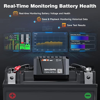 ANCEL BM300 12V Battery Monitor, Cranking System Test & Alarm - Image 7