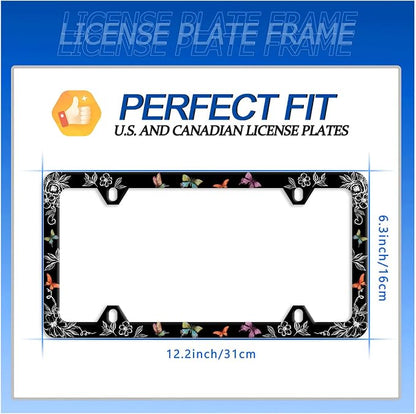 Butterfly License Plate Frame Wild Flower License Plate Holder Stainless Steel - Image 7
