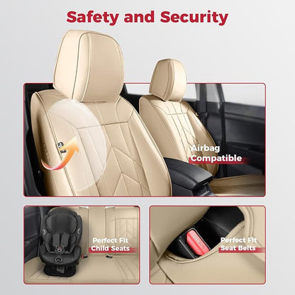 Beige Car Seat Covers Full Set - Image 4