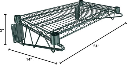 14" x 24" Green Epoxy Wire Wall Mount Shelf - Image 3