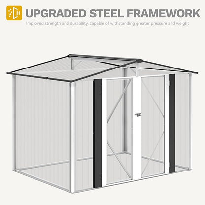 DWVO 8x6FT Outdoor Storage Shelter, Roomy Steel Tool Shed - Image 5
