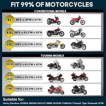 Rosefray Trike Cover, Motorcycle Cover Heavy Duty 600D Waterproof forTrike - Image 7
