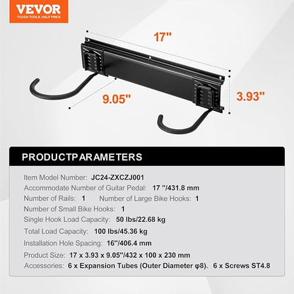 VEVOR Bike Storage Rack, 2 Bike Racks, Wall Mount Bike Storage Hanger, Home and - Image 7