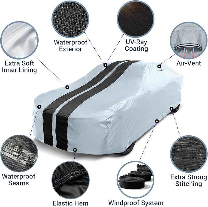 iCarCover Custom Car Cover for 2020-2025 Chevy Corvette C8 Without High Wing - Image 4