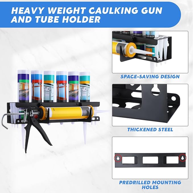 Hicarer Caulking Tube and Gun Holder Caulking Gun Storage Rack - Image 4
