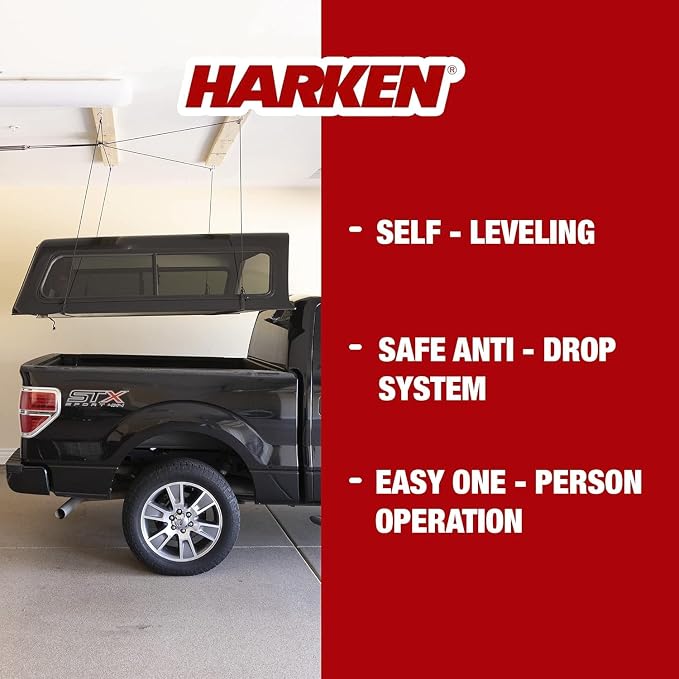 HARKEN - Truck Cap Overhead Garage Storage Hoist, Self-Leveling, Safe Anti-Drop - Image 2