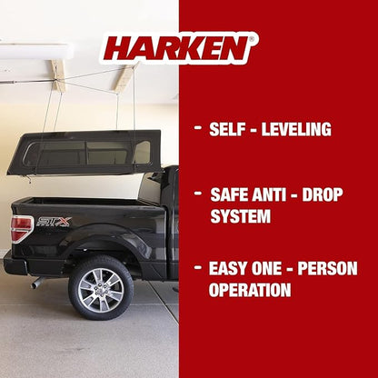 HARKEN - Truck Cap Overhead Garage Storage Hoist, Self-Leveling, Safe Anti-Drop - Image 2