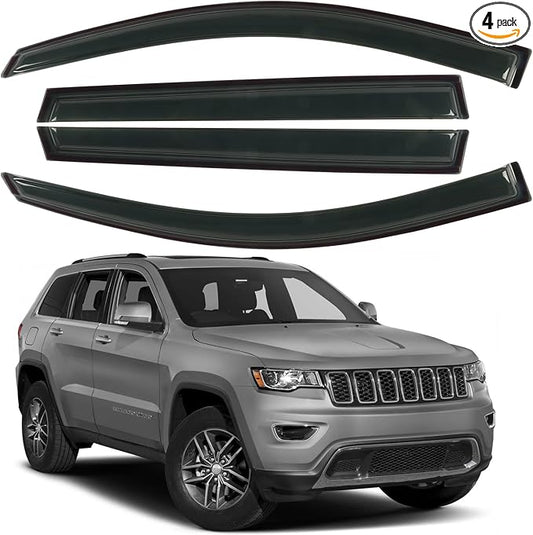 Window Rain Guards Fit for 2014-2023 Jeep Cherokee, Outside Mount Vent Window by CHYKORLA