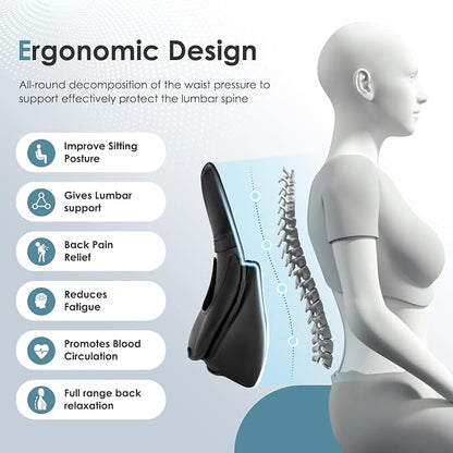 FLORICH Double Layer Breathable Mesh Lumbar Support Ergonomic Leather Lumbar - Image 4