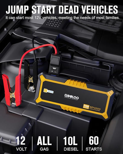 GOOLOO GP4000 Jump Starter 4000A Peak Car Starter SuperSafe 12V Lithium Jump Box - Image 2