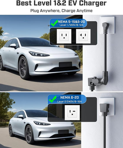 2025 Upgraded Level 1&2 Portable EV Charger, 16Amp Adjustable Current & Timer - Image 4