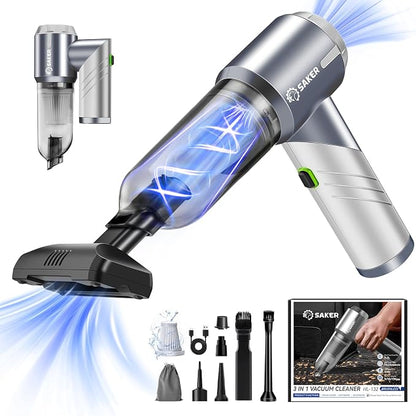 Saker Car Vacuum Cleaner 17000PA Foldable 3 in 1 Mini Handheld Car Vacuum by Saker