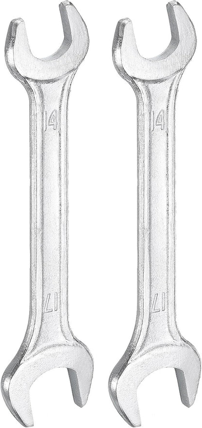 HARFINGTON 2pcs Double Open End Wrench 14mm x 17mm Metric 15 Degree Offset by HARFINGTON