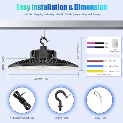 BBESTLED 3Pack UFO LED Low Bay Light 4000K 80W 100W 150W 21, 000Lumen 3000K - Image 5