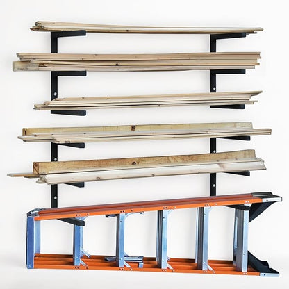 Wood Storage Racks with 3 Level, Garage Organizer Lumber Storage Rack Wall by BOLESHU