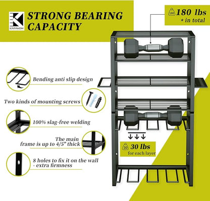 KAFAHOM Power Tool Organizer, 8 Drill Holder Wall Mount, 6 Layer Heavy Duty - Image 4
