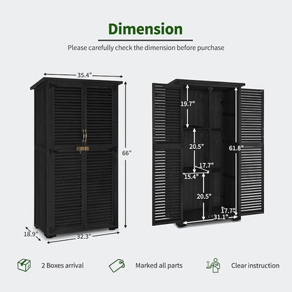 MCombo Outdoor Storage Cabinet, Wooden Storage Shed - Image 3