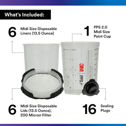 3M PPS 2.0 Paint Spray Gun System Starter Kit 26170, 13.5 Ounces, 200-micron - Image 2