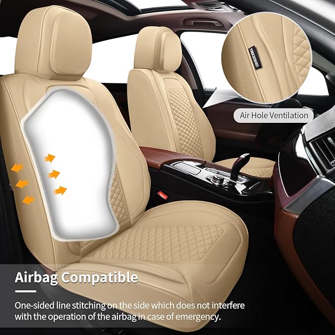 2 Packs Car Seat Covers Leather Car Seat Covers Universal Seat Covers - Image 4
