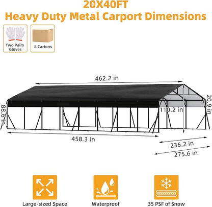 20x40FT Metal Carport Kits - Image 2