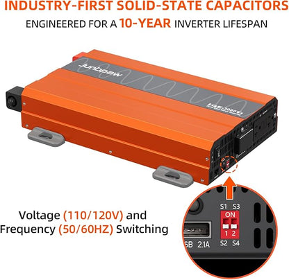 3080 Watt Pure Sine Wave Inverter, Equipment GFCI, 12V DC to 120V AC Converter - Image 2
