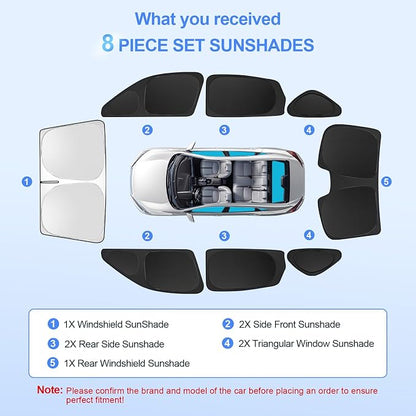 8pcs Car Window Shades for 11th Gen Honda Civic 2022-2025 Accessories, - Image 3