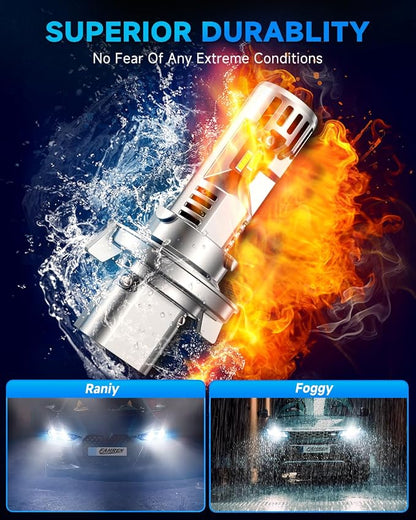 H13/9008 LED Bulb, Ultra Brightness, Real 1:1 Size Canbus Ready Wireless Plug - Image 2