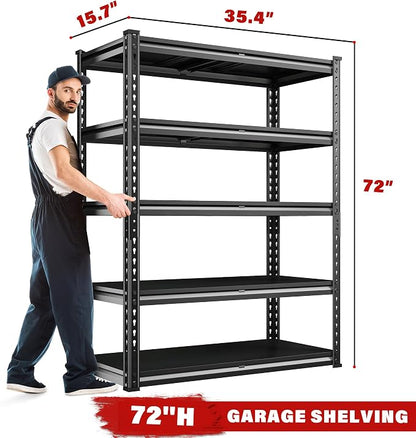 REIBII 3000LBS Garage Shelving 72" H Storage Shelves Heavy Duty Adjustable - Image 3