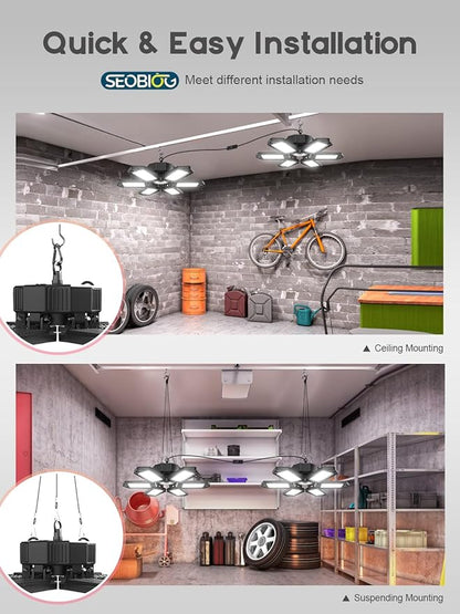 SEOBIOG Plug in Garage Light, 200W 20000LM Linkable Shop Light - Image 5