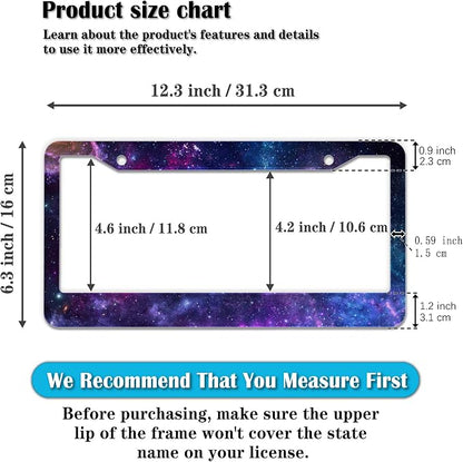 License Plate Frames for Men Multicolor License Plate Cover for Women Galaxy - Image 2