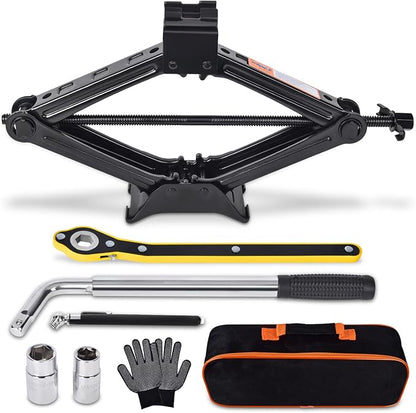 Car Jack Kit Scissor Jack for Car 2 Ton Tire Jack Tool Kit Universal Car by Gurduenon