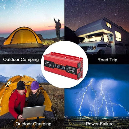 Power Inverter 1000W/2000W Dual AC Outlets and Dual USB Charging Ports DC 12V - Image 7